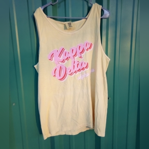 Women's Kappa Delta Alpha Mu Sorority Yellow Tank Top Size large - Picture 1 of 2